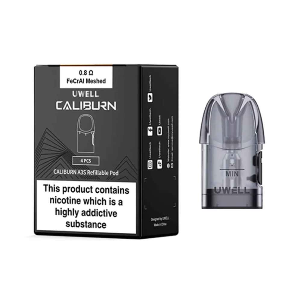 Uwell Caliburn A3S Replacement Pods 4 Packs