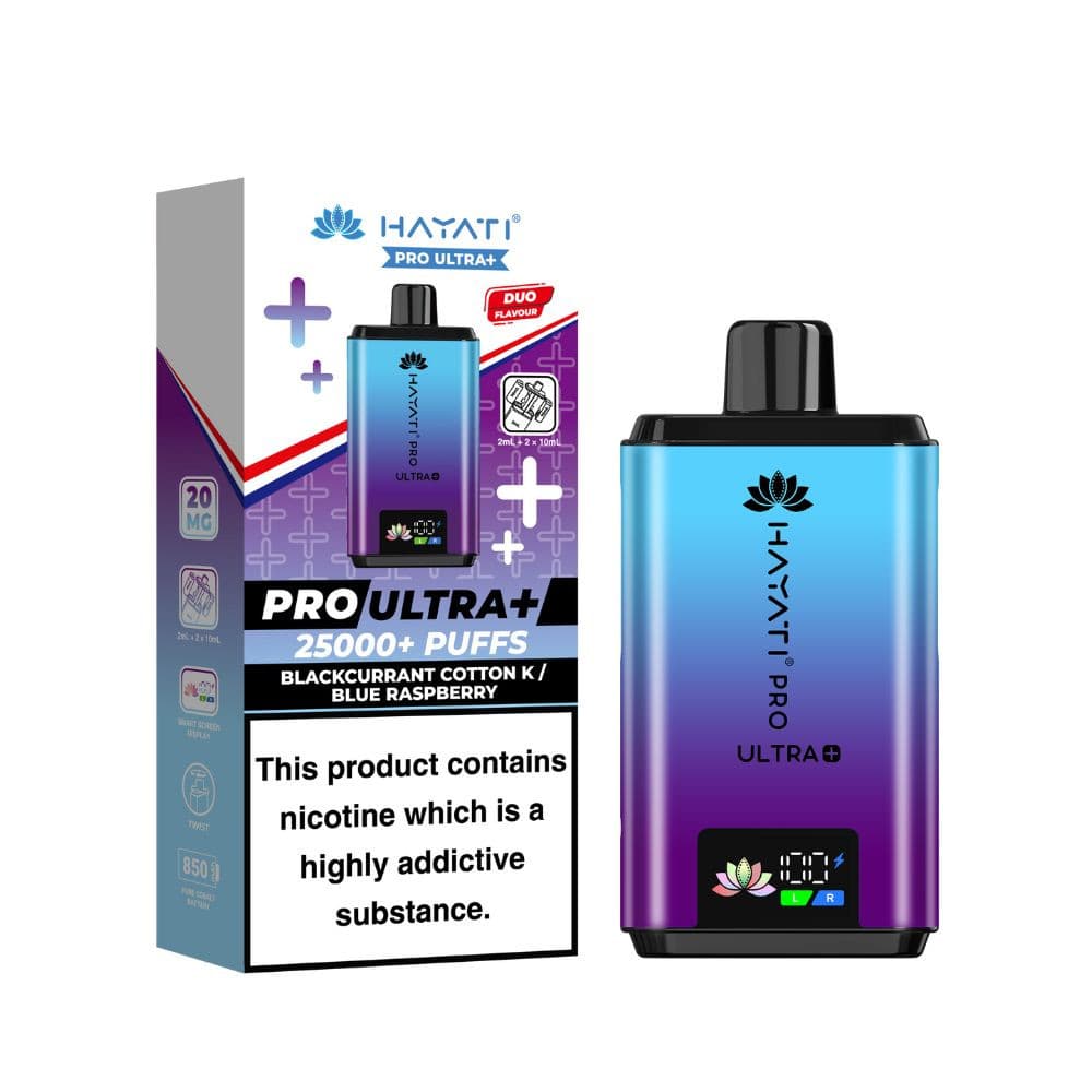  Blackcurrant Cotton K / Blue Raspberry Hayati Pro Ultra Plus 25k Prefilled Vape Kit