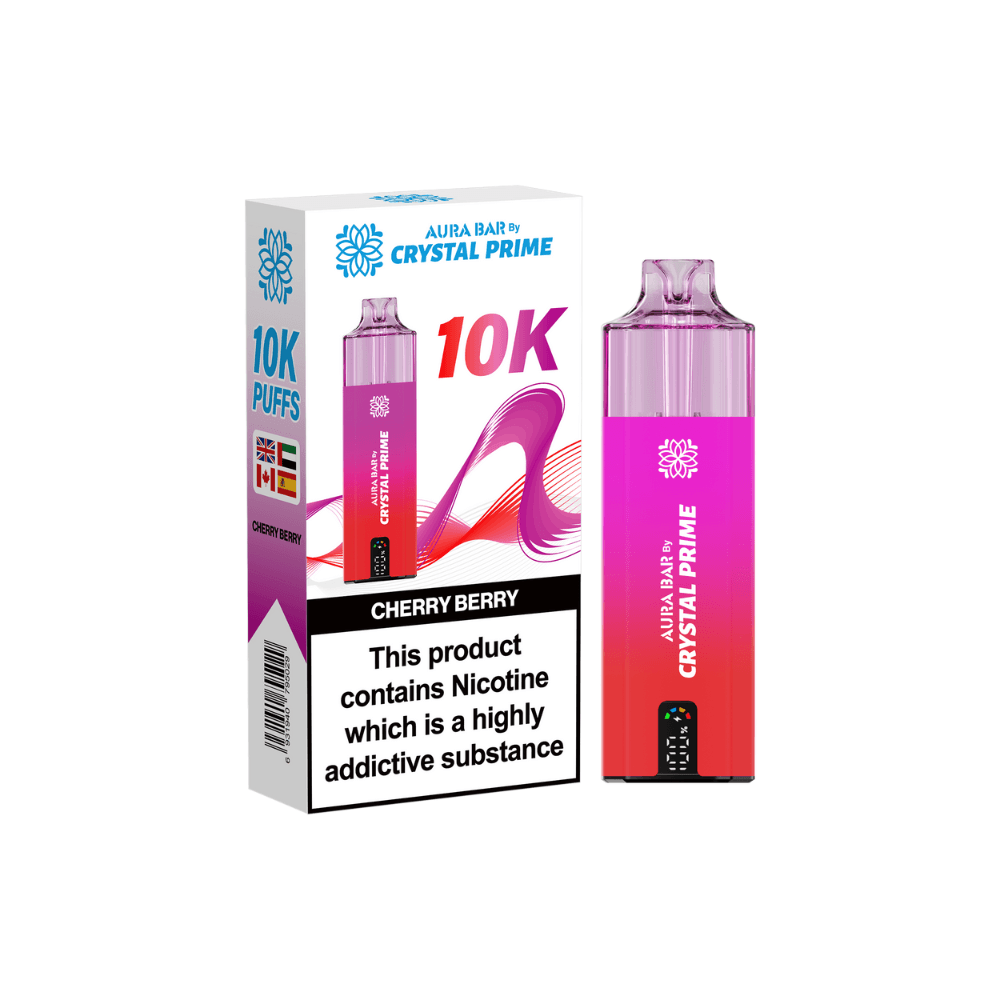  Cherry Berry Crystal Prime Aura Bar 10K Prefilled Vape Kit