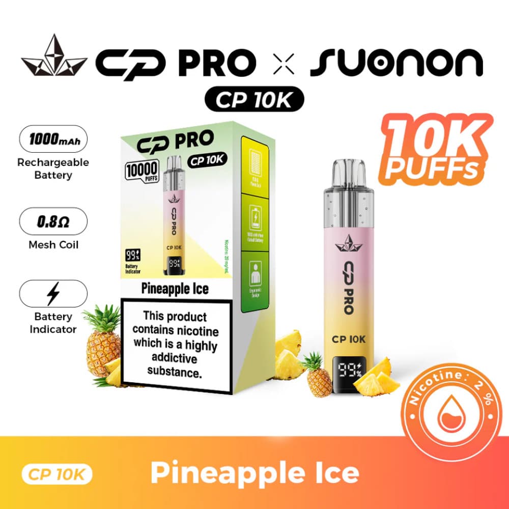  Pineapple Ice Crystal Pro CP 10k Prefilled Pod Vape Kit