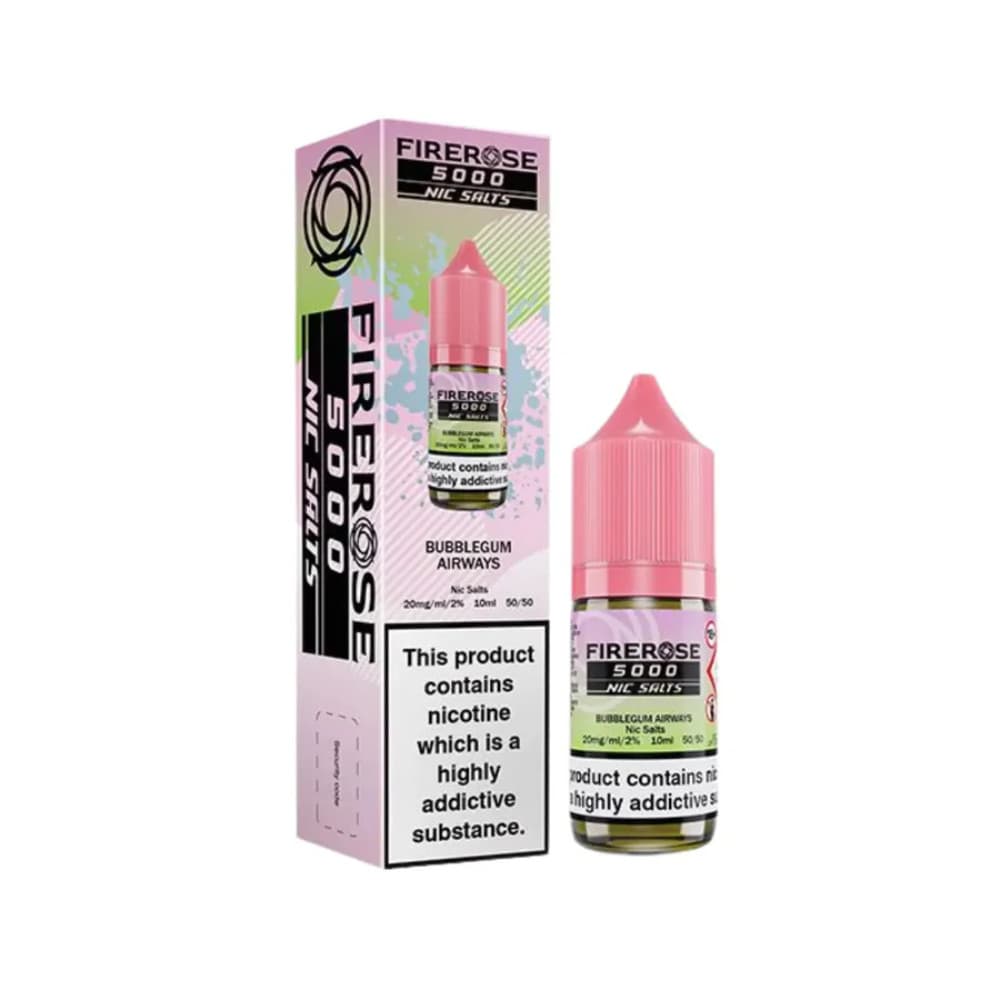  Bubblegum Airways / 10mg Firerose 5000 Nic Salts e liquids 10ml