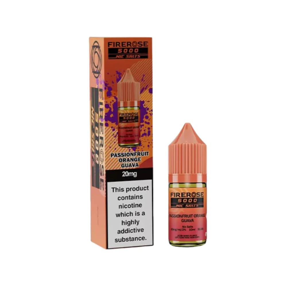  Passionfruit Orange Guava / 10mg Firerose 5000 Nic Salts e liquids 10ml