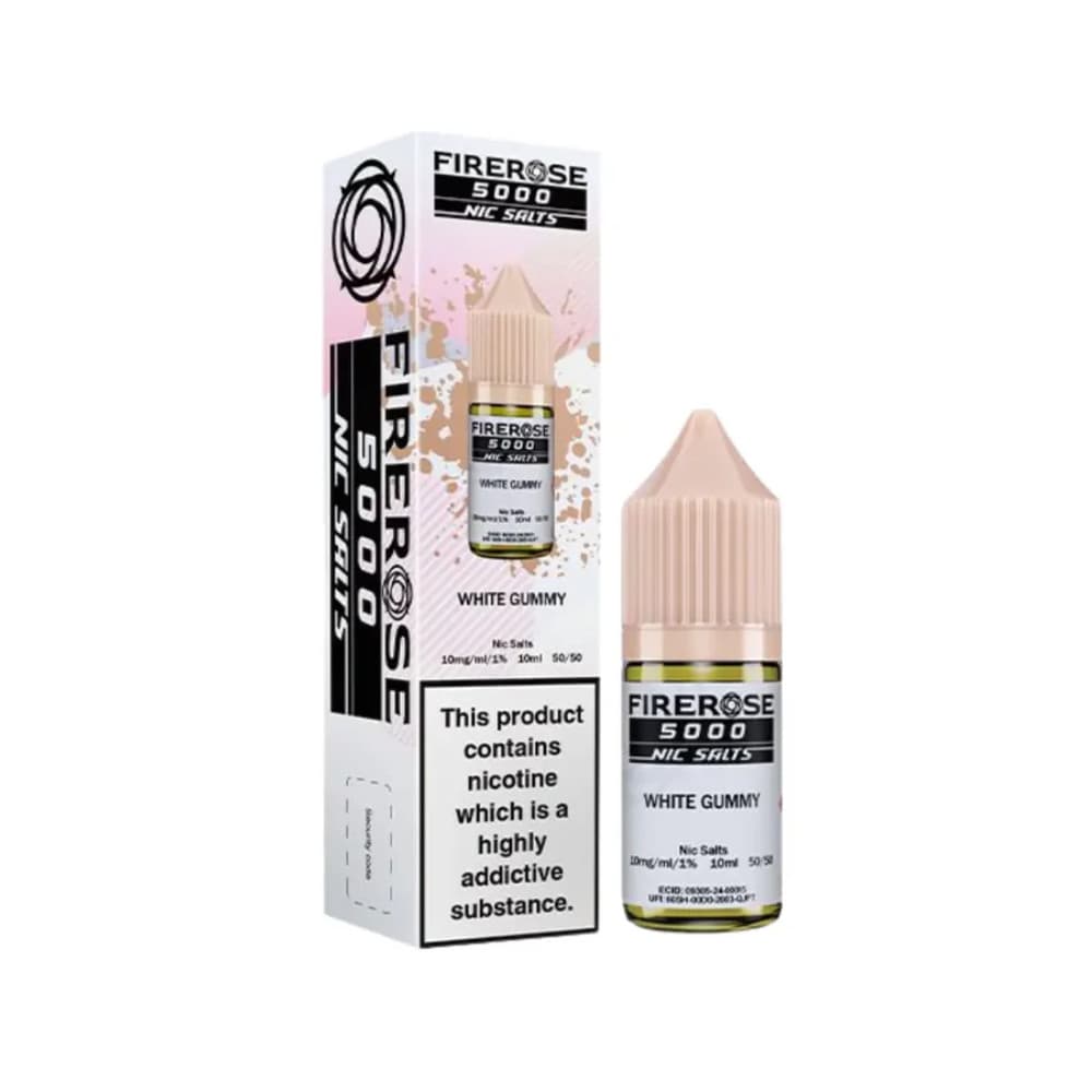  White Gummy / 10mg Firerose 5000 Nic Salts e liquids 10ml