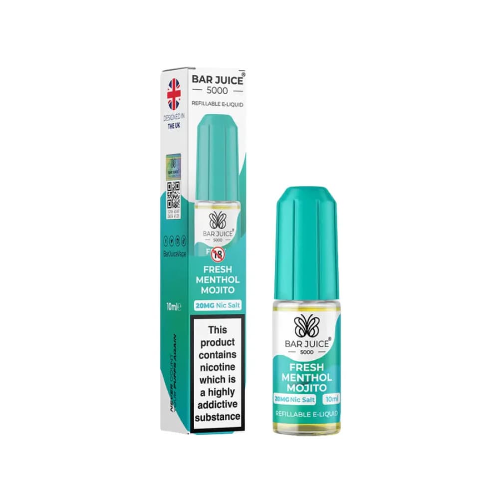  Fresh Menthol Mojito / 10mg Bar Juice Nic Salts E-Liquids 10ml