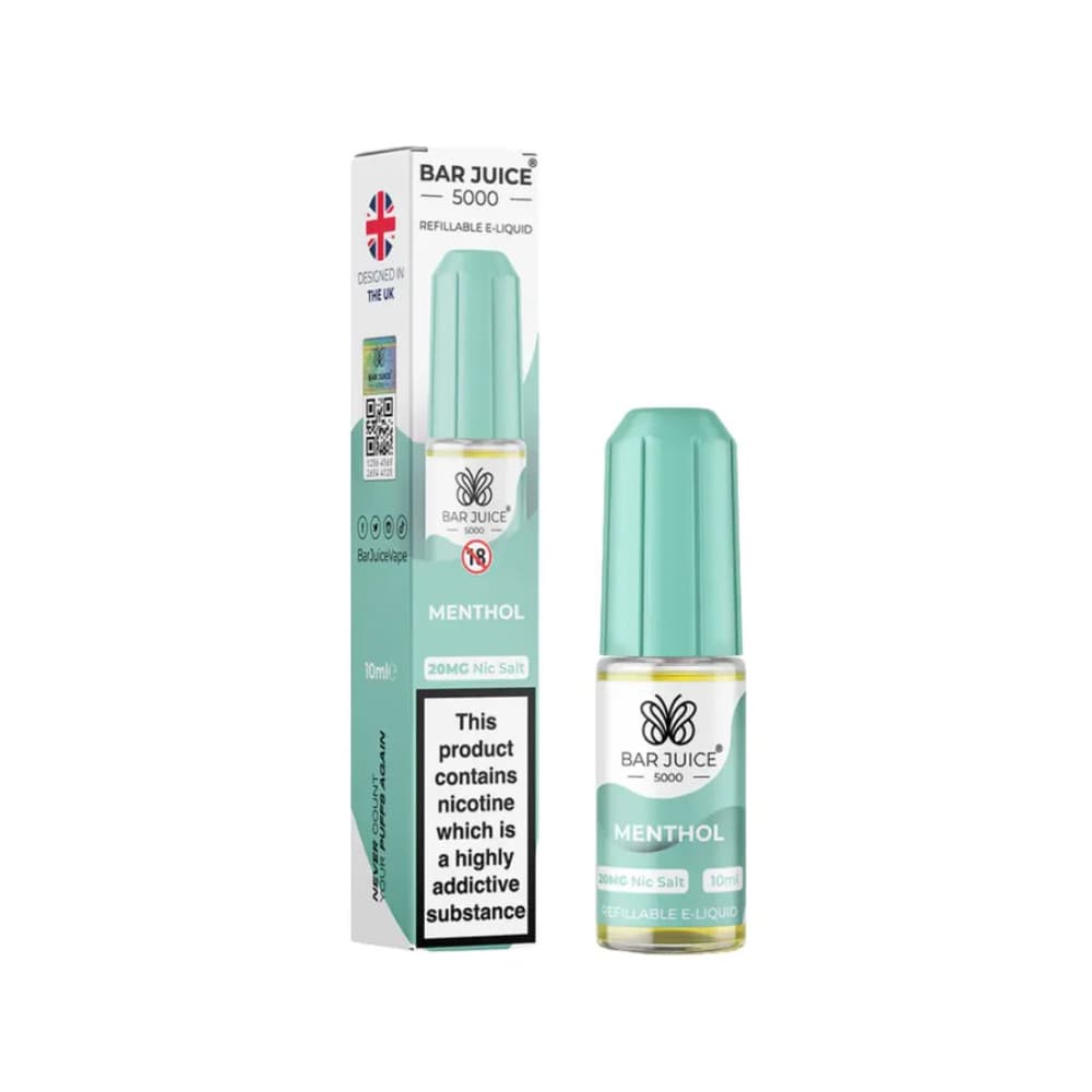  Menthol / 20mg Bar Juice Nic Salts E-Liquids 10ml