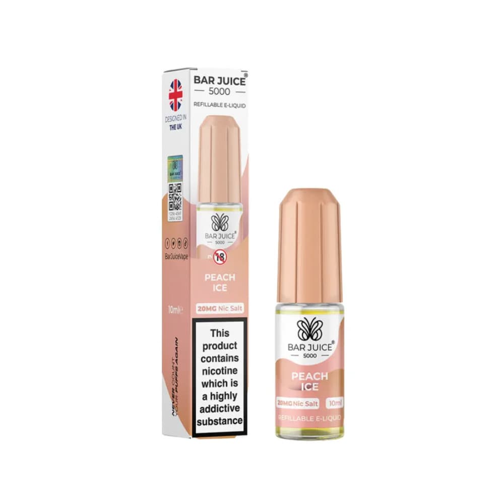  Peach Ice / 20mg Bar Juice Nic Salts E-Liquids 10ml