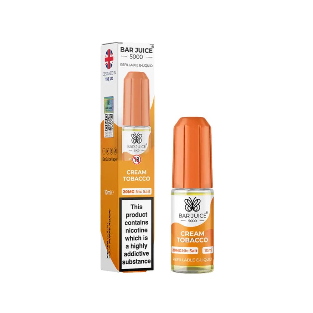  Cream Tobacco / 20mg Bar Juice Nic Salts E-Liquids 10ml