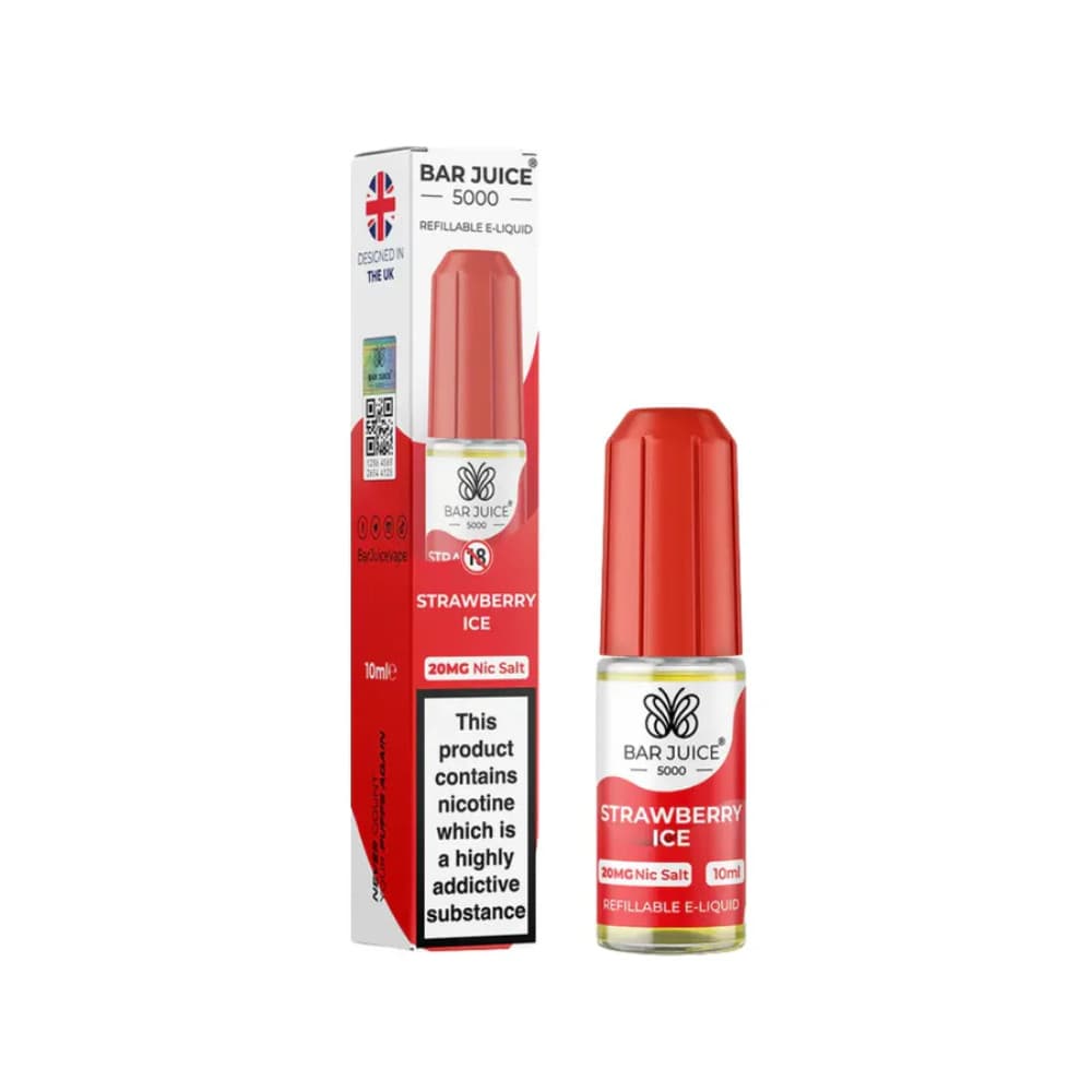  Strawberry Ice / 20mg Bar Juice Nic Salts E-Liquids 10ml
