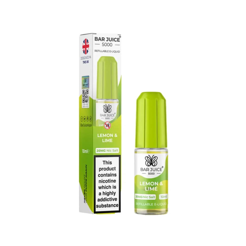 Lemon Lime / 20mg Bar Juice Nic Salts E-Liquids 10ml