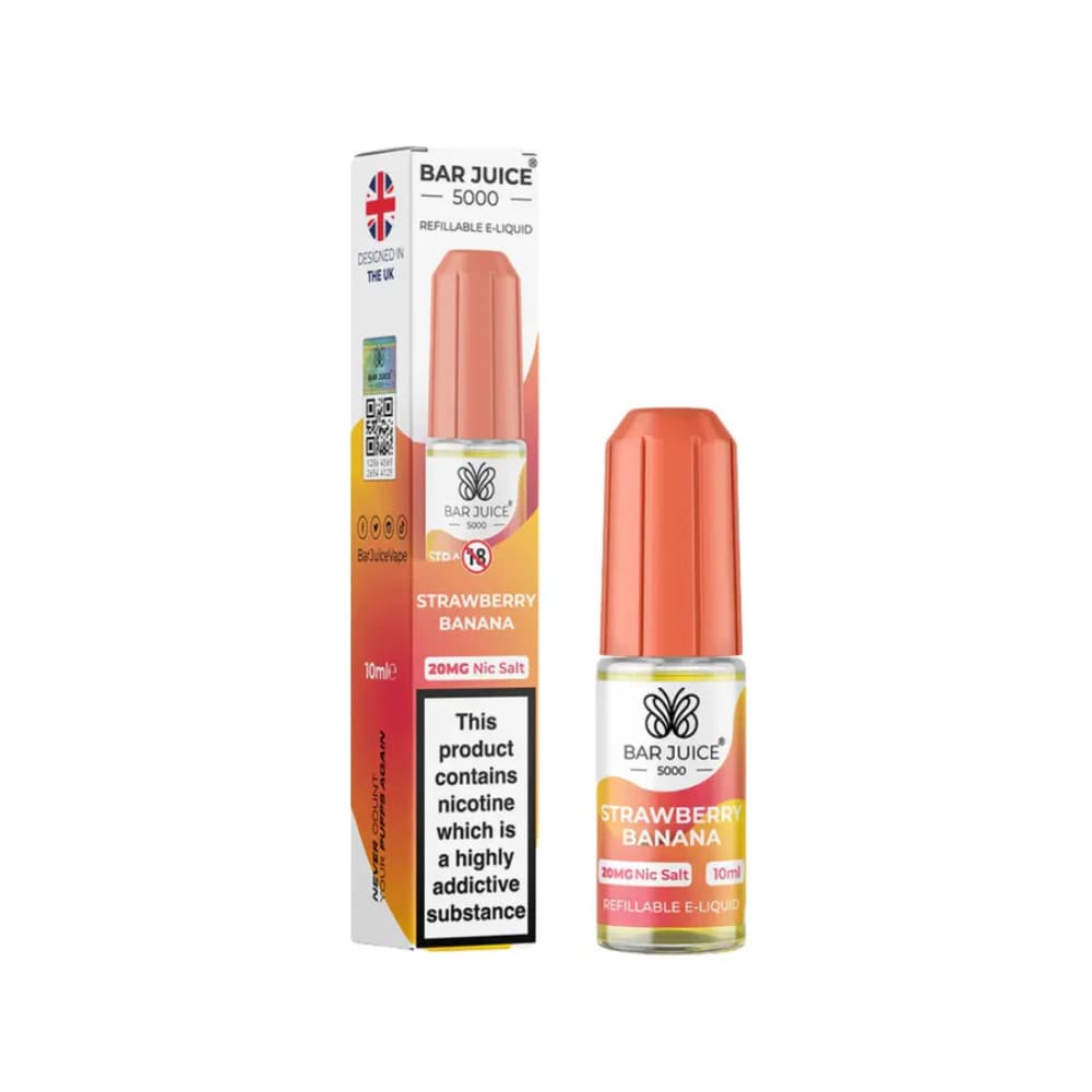  Strawberry Banana / 20mg Bar Juice Nic Salts E-Liquids 10ml