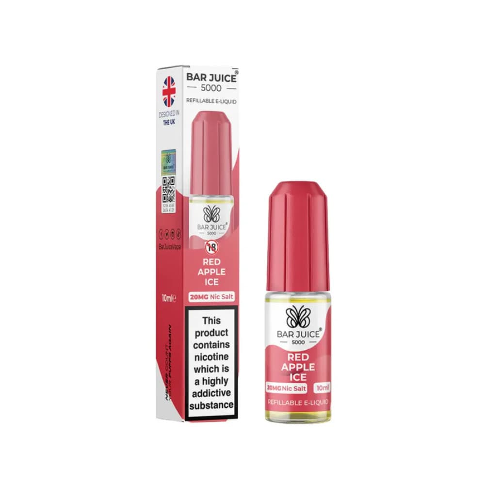  Red Apple Ice / 20mg Bar Juice Nic Salts E-Liquids 10ml