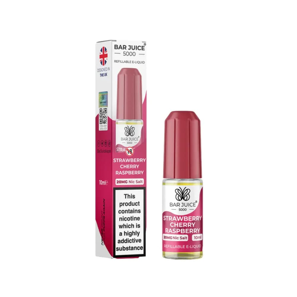  Strawberry Cherry Raspberry / 20mg Bar Juice Nic Salts E-Liquids 10ml