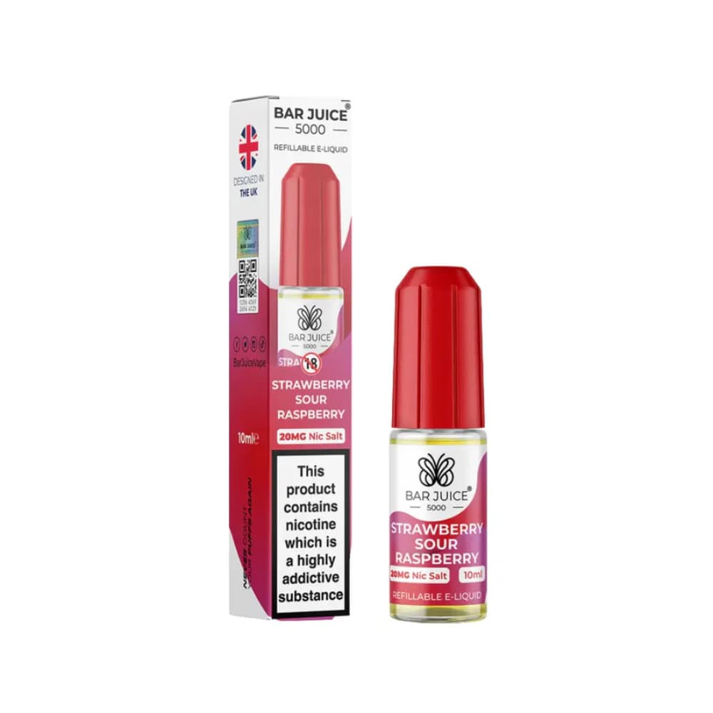  Strawberry Sour Raspberry / 20mg Bar Juice Nic Salts E-Liquids 10ml