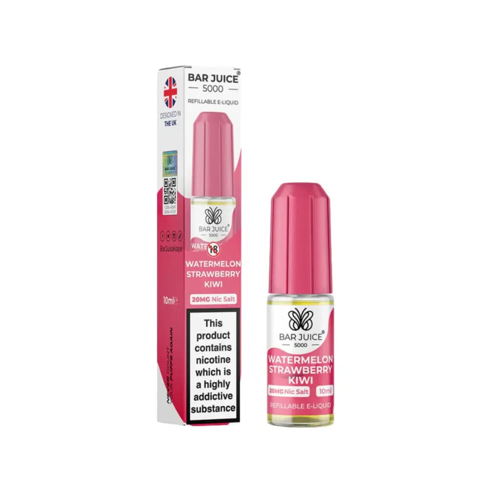  Watermelon Strawberry & Kiwi / 20mg Bar Juice Nic Salts E-Liquids 10ml