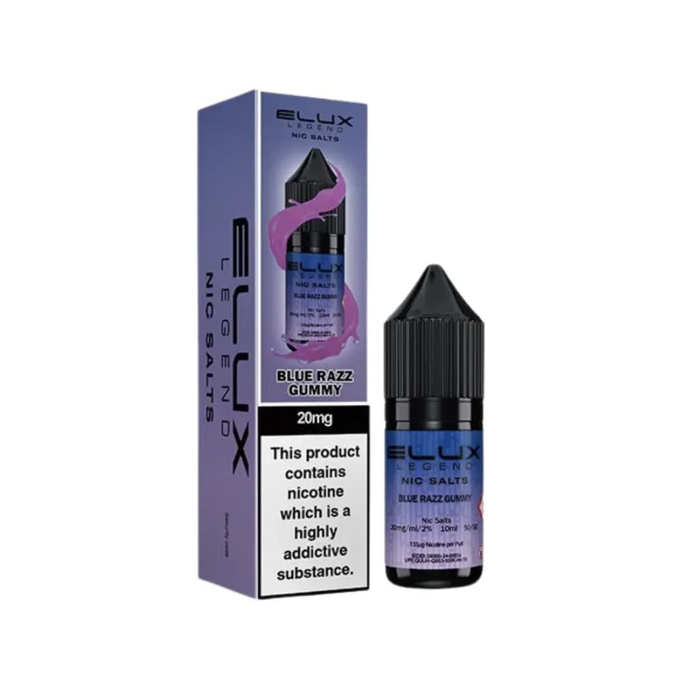  Blue Razz Gummy / 10mg Elux Legend Nic Salts E-Liquids 10ml