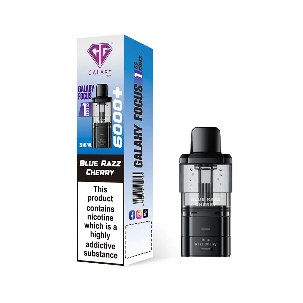  Blue Razz Cherry Crystal Galaxy Focus 6k Refill Pods