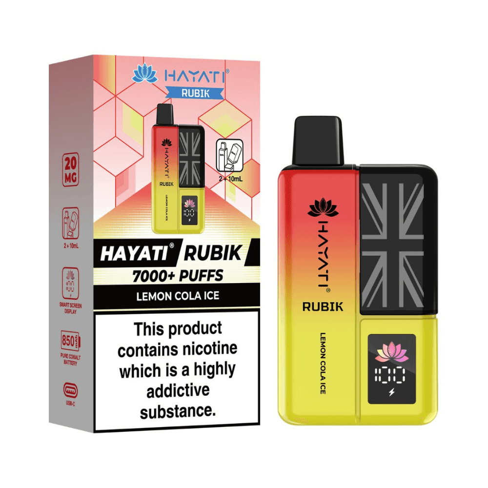  Lemon Cola Ice Hayati Rubik 7000 Prefilled Vape Kit